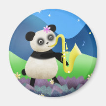 Travelling Panda Band - sax magnet