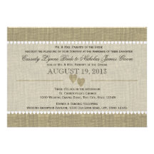 Treasured Hearts and Burlap Wedding Invite