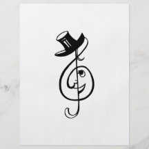 treble clef face top hat music design black.png full color flyer