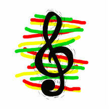 Treble Clef Graphic Black with Red Yellow Green Acrylic Cut Outs