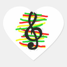 Treble Clef Graphic Black with Red Yellow Green Sticker