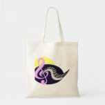 Treble Clef with keyboard graphic Canvas Bags