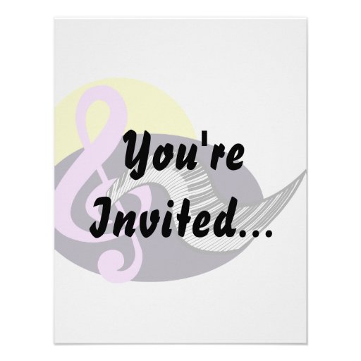 Treble Clef with keyboard graphic Personalized Invitation
