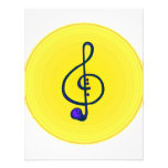 Treble horn clef blue with yellow circle invite