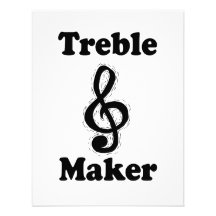 treble maker clef black funny music design personalized announcement