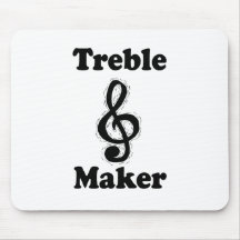 treble maker clef black funny music design mousepads