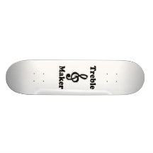 treble maker clef black funny music design custom skateboard