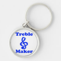 treble maker clef blue music design keychain