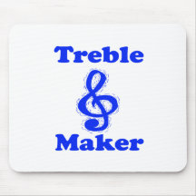 treble maker clef blue music design mousepads