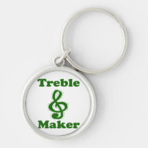 treble maker clef green funny music design keychains