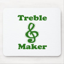 treble maker clef green funny music design mousepad