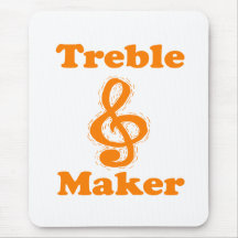 treble maker clef orange funny music design mousepad
