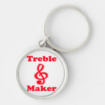 treble maker clef red music design keychains