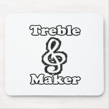 treble maker clef white blk outline music humour mousepad