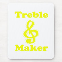 treble maker clef yellow funny music design mouse pads