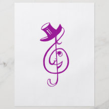 treble purple clef face top hat music design.png