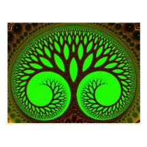 Tree 2  Fractal Art Post Cards