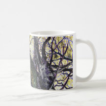 tree and golden sky coffee mug