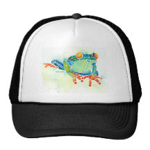 Tree Frog Whimsical Green Mesh Hats