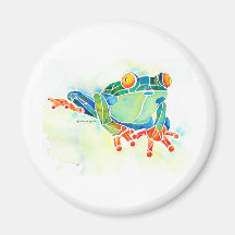 Tree Frog Whimsical Green Refrigerator Magnet