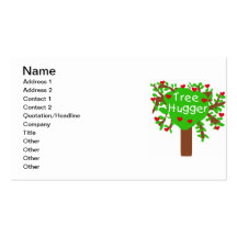 Tree Hugger T-shirts and Gifts Business Cards