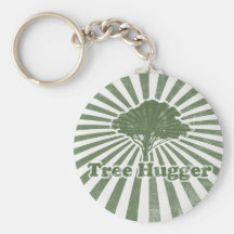 Tree Hugger Think Green Key Chain
