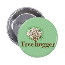 Tree Hugger w/ tree illustration Pin
