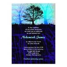 Tree in the Woods Bar Bar Mitzvah Invitation