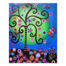 Tree of Life Flowers Painting Photo