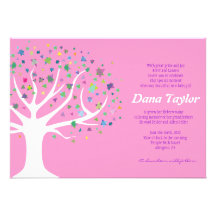 Tree of Life Jewish Baby Naming Invitation Hebrew