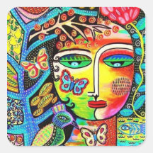 Tree Of Life Paradise Goddess Square Sticker