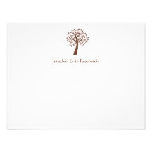 Tree of Life Star of David Bar-Bat Mitzvah Thanks Custom Announcements