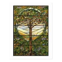 Tree of Life/Tiffany Stained Glass Window Post Card