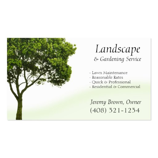 Tree or Lawn Care business card