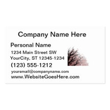 Tree purple floral left side business card