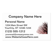 Tree purple floral right corner business card template