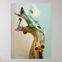 Tree Root Vine Flowers Print