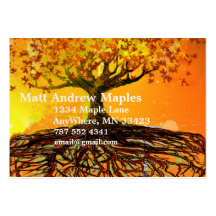 Tree Roots Orange and Yellow Business Card
