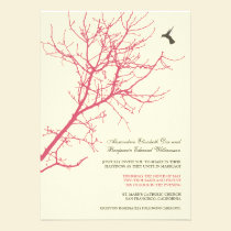 Tree Silhouette Wedding Invitation (rose pink) invitations