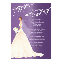 Trendy Amethyst Bride Bridal Shower Invite