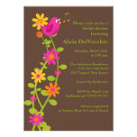 Trendy Bird & Flowers Bridal Shower Invitation