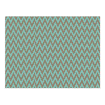 Trendy Blue and Grey Chevron Stripes Zig Zags Post Card