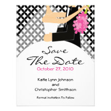 Trendy Bride & Groom Save The Date Invitation
