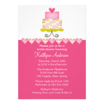 Trendy Cake Bridal Shower Invitation