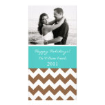 Trendy Chevron Holiday Card Custom Photo Card