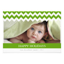 Trendy Chevron Holiday Card Personalized Invitations