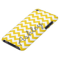 Trendy Chevron Pattern with name - yellow grey casemate cases