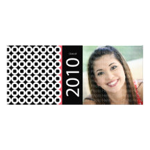 Trendy Circle Square Pattern: Black & Pink Custom Invites