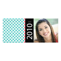 Trendy Circle Square Pattern: Blue Custom Invite