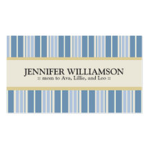 Trendy Customised Mummy Calling Cards Stripes : 05 Business Card Templates